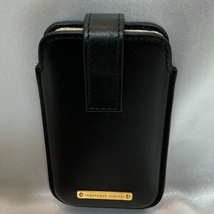 Alexander McQueen ,black leather iPhone/beeper/business cards Case.  35-C1c